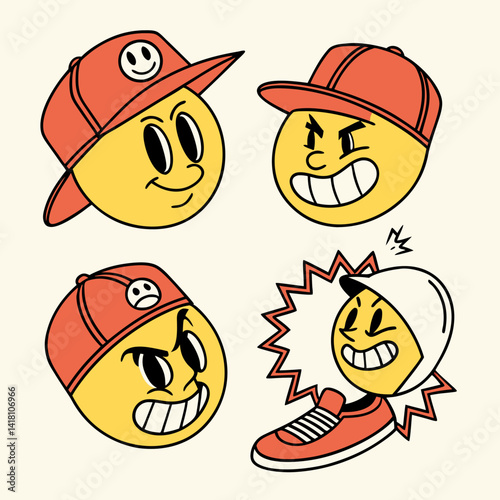 set of cartoon smileys
