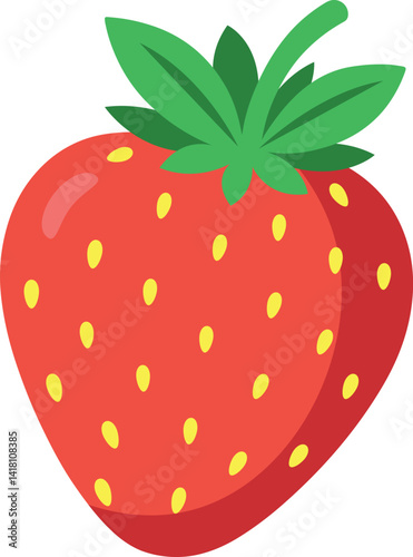 Strawberry fruit vector illustration on white background.
