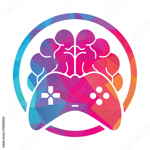 Brain game logo vector illustration. Mind game logo design icon.