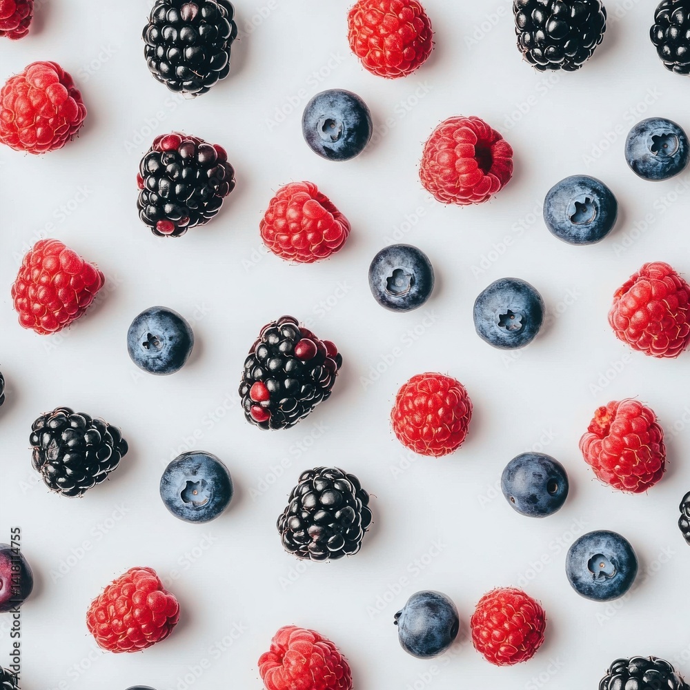 Berries assortment featuring raspberries blackberries and blueberries on white Berries assortment featuring raspberries blackberries and blueberries on white