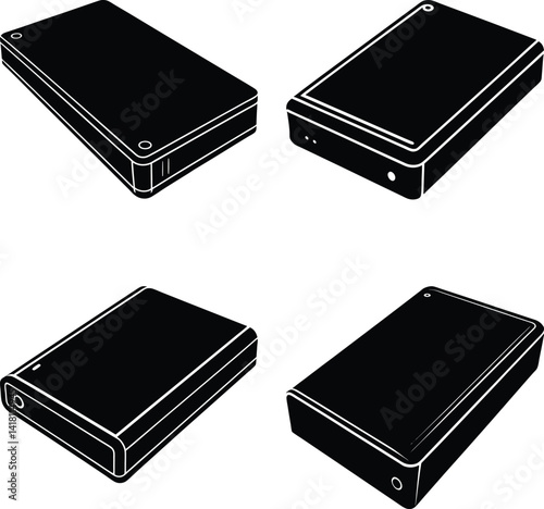 External Hard Drive Case silhouette vector
