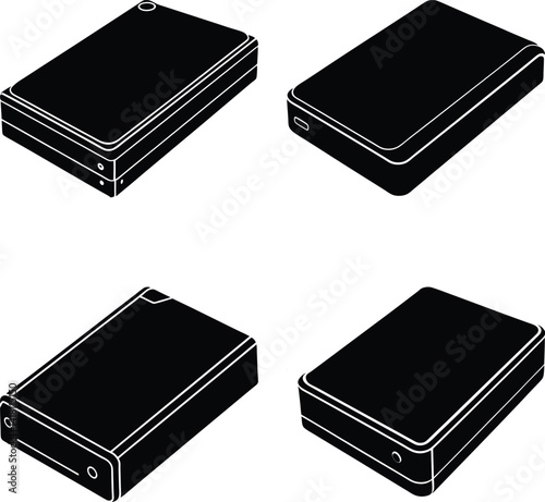External Hard Drive Case silhouette vector