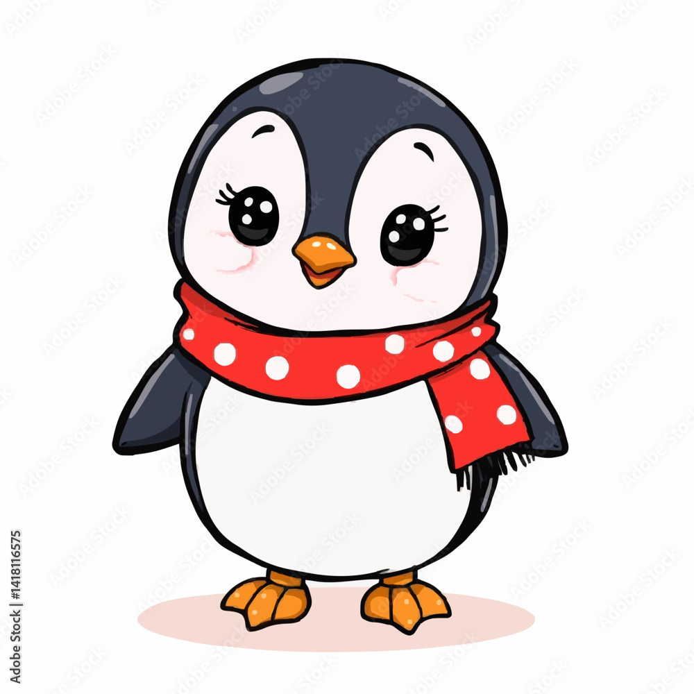 Obraz premium penguin with ice cream