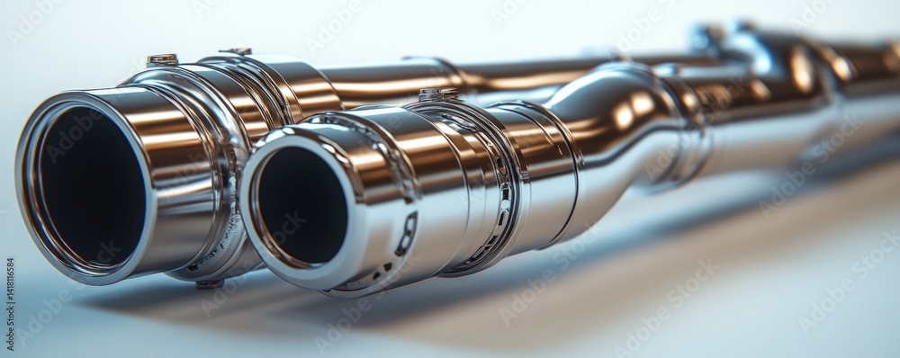 Naklejka premium Shiny Metal Exhaust System