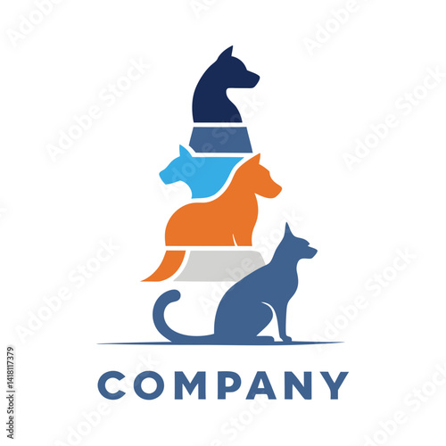 Creative pet care business logo design template vector
