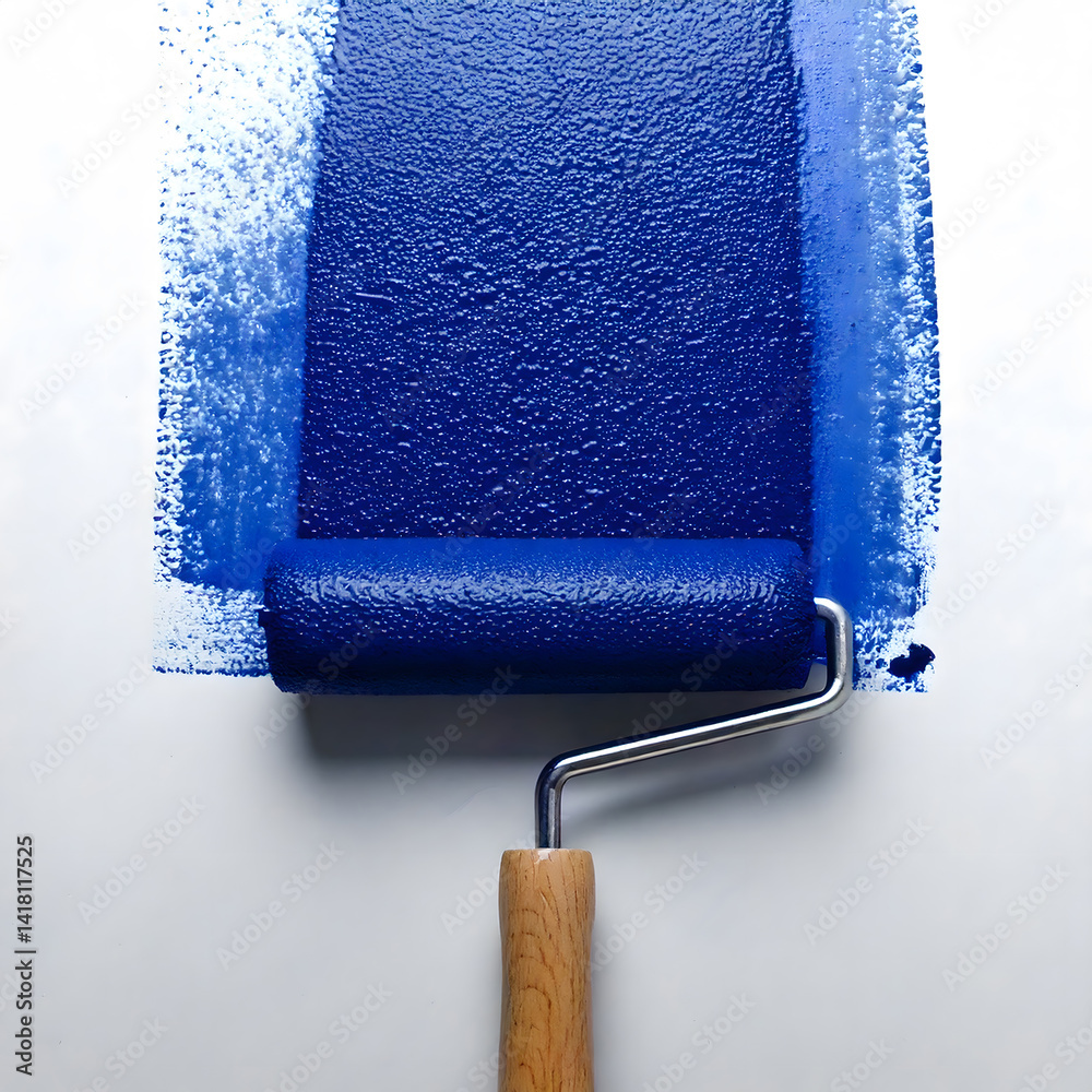 Obraz premium blue paint roller