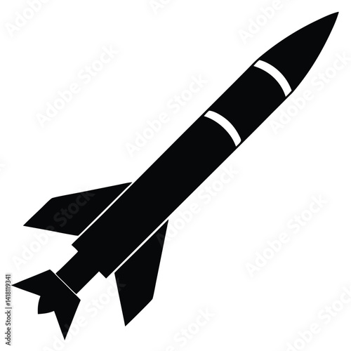 Rocket launcher silhouette vector isolated on white background