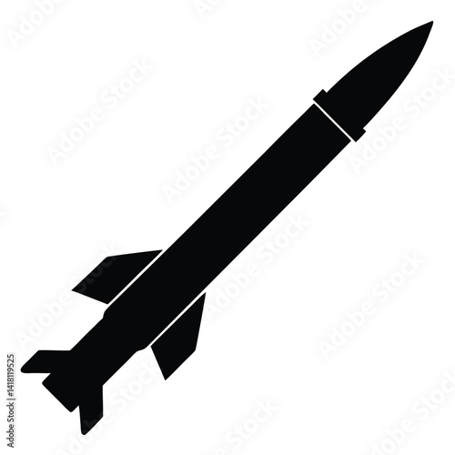 Rocket launcher silhouette vector isolated on white background