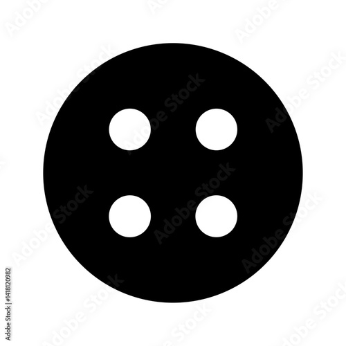 Sewing Button with Stitch Holes Icon Design