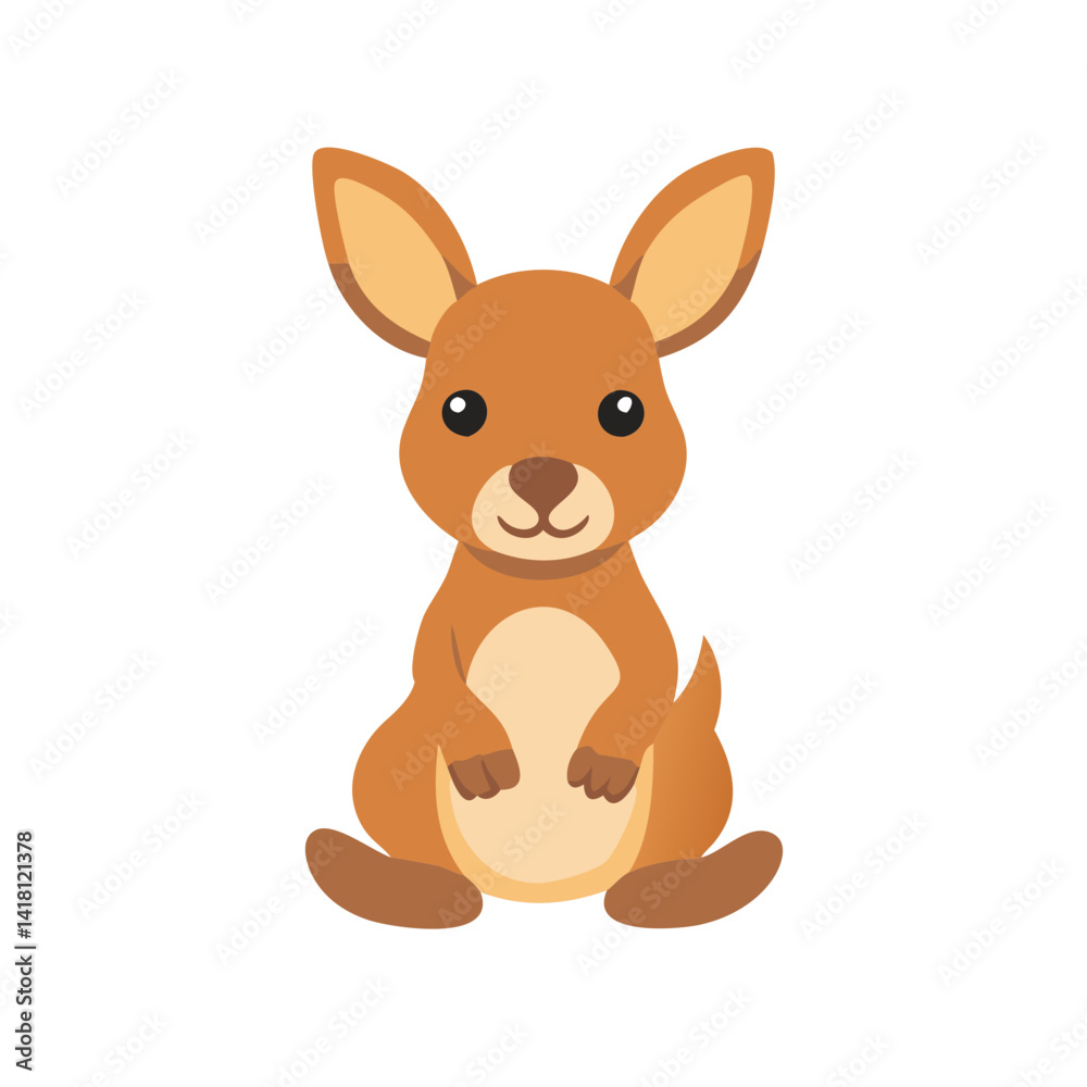 Cartoon Cute Kangaroo Vector on Black Background Illustration Cartoon Cute Kangaroo Vector on Black Background Illustration