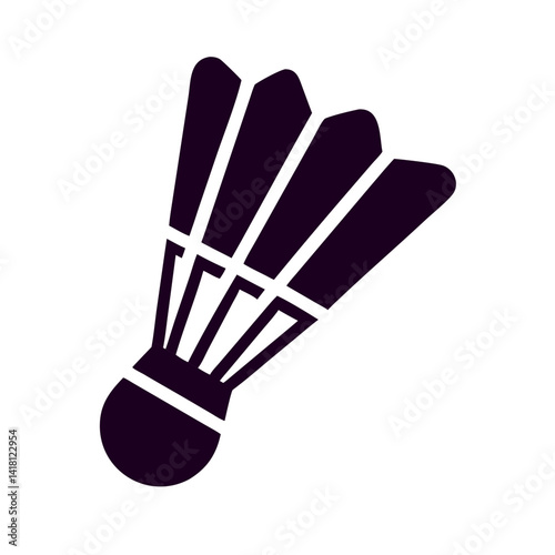 Shuttlecock with Feather Pattern Icon Design