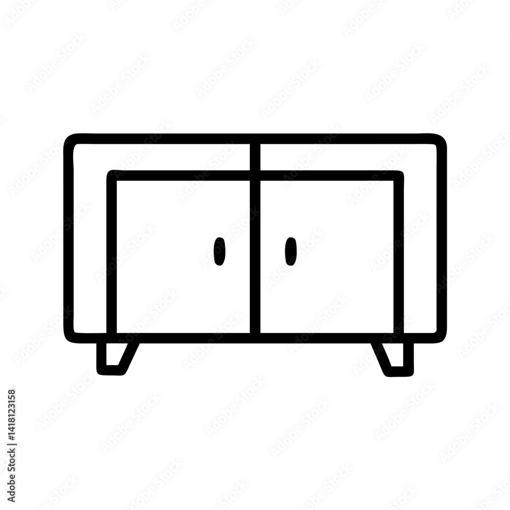 Sideboard Cabinet with Double Doors Icon Design Sideboard Cabinet with Double Doors Icon Design