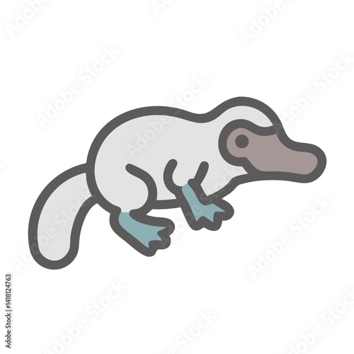 Platypus Vector Illustration: Australian Icon Animal Symbol Art