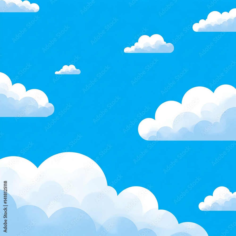 cloudy sky background in flat style, hd cloudy sky background in flat style, hd