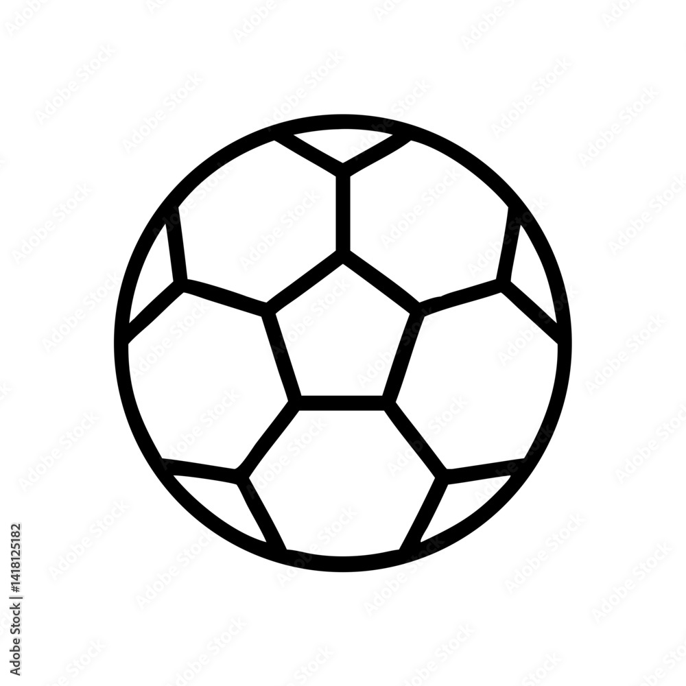 Naklejka premium Soccer Ball with Pentagonal Panels Icon Design