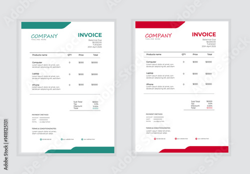 A bundle of templates of Invoice template, modern template, in modern design, perfect for creative professional business.