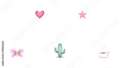 Colorful and vibrant illustration with symbols. photo