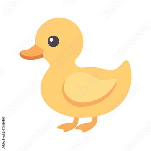 Cute Yellow Duckling Illustration on a Black Background