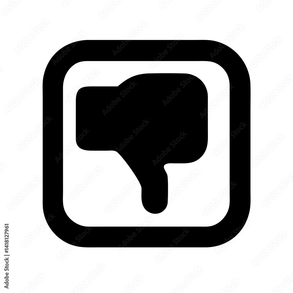 Square Icon with Thumbs Down Symbol Icon Design Square Icon with Thumbs Down Symbol Icon Design