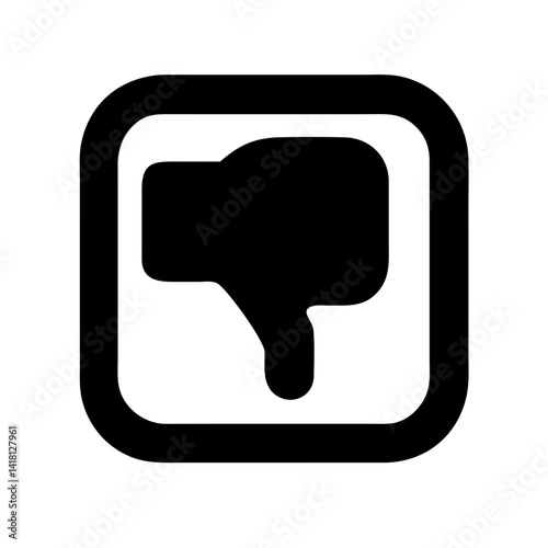 Square Icon with Thumbs Down Symbol Icon Design