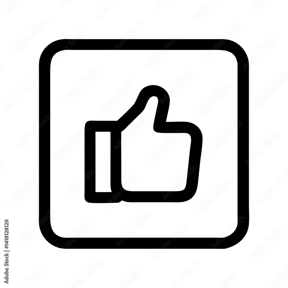 Square Icon with Thumbs Up Symbol Icon Design Square Icon with Thumbs Up Symbol Icon Design