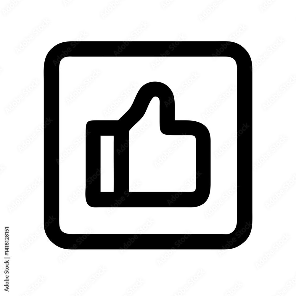Square Icon with Thumbs Up Symbol Icon Design Square Icon with Thumbs Up Symbol Icon Design