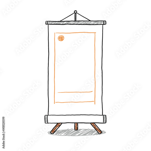 Blank poster on easel for presentation