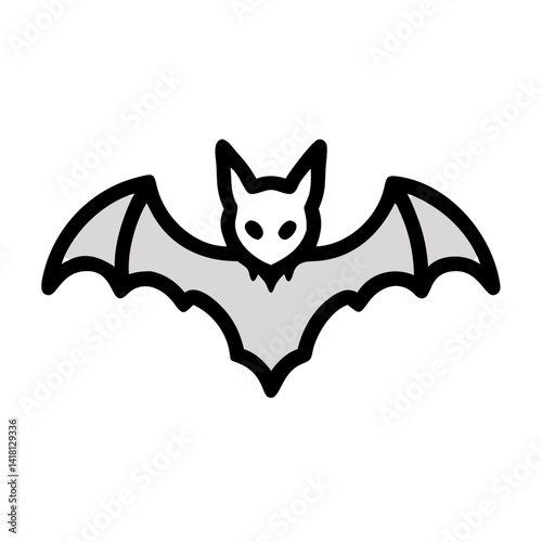 Bat emblem on black, minimal design, vector graphic