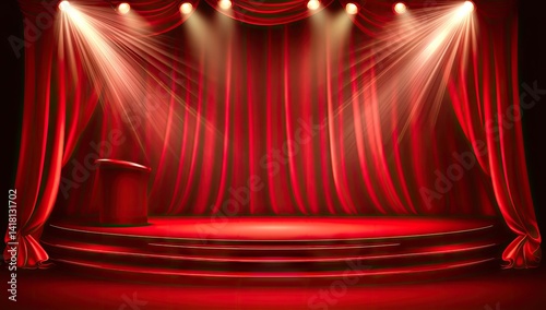 Red stage with spotlights (1)