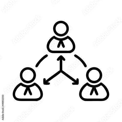 Team Members in Connected Circle Icon Design