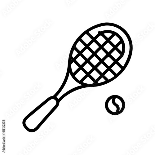 Tennis Racket with Small Ball Icon Design