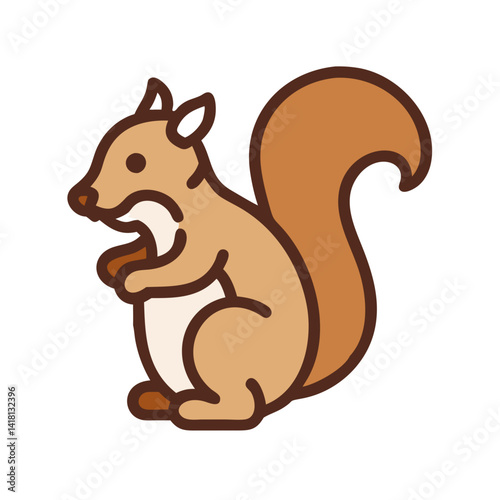 Cute cartoon squirrel illustration with bushy tail design