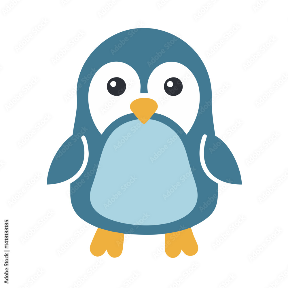 Cartoon Penguin Isolated on Black Background Vector Illustration Cartoon Penguin Isolated on Black Background Vector Illustration