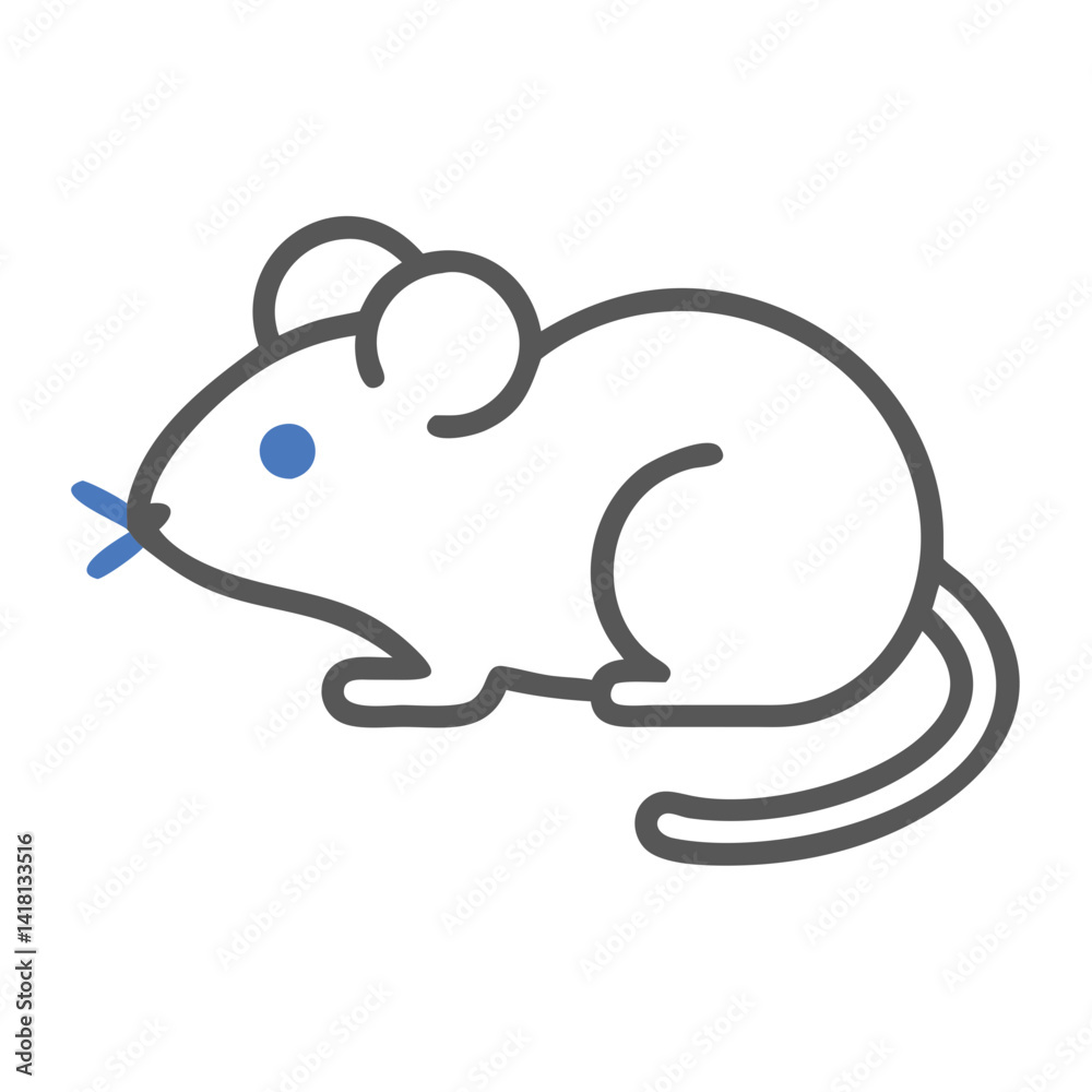 Stylized Mouse Icon on Black Background with Blue Accents Stylized Mouse Icon on Black Background with Blue Accents