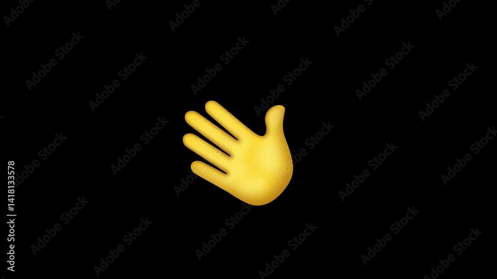 Hand wave. Hand emoji hi or hello 3d animation