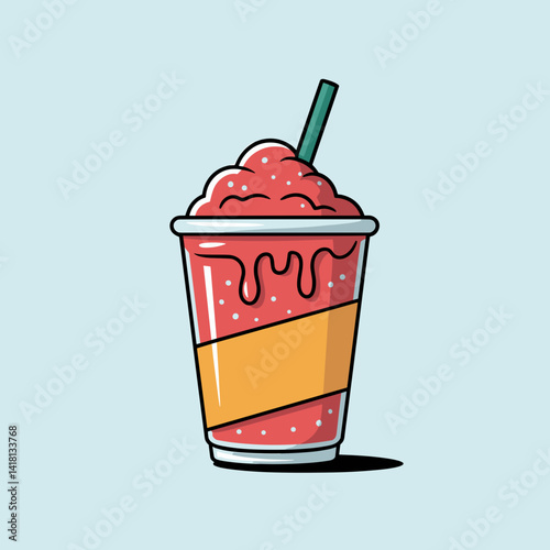 Cool Slushy Drink in To-Go Cup with Straw