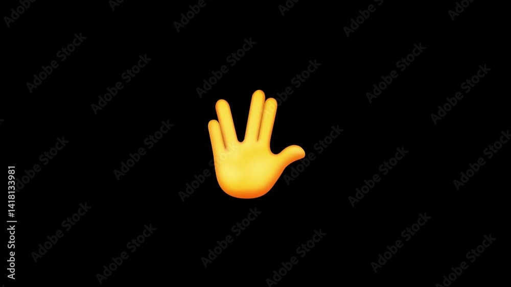 Victory hand emoji with alpha channel