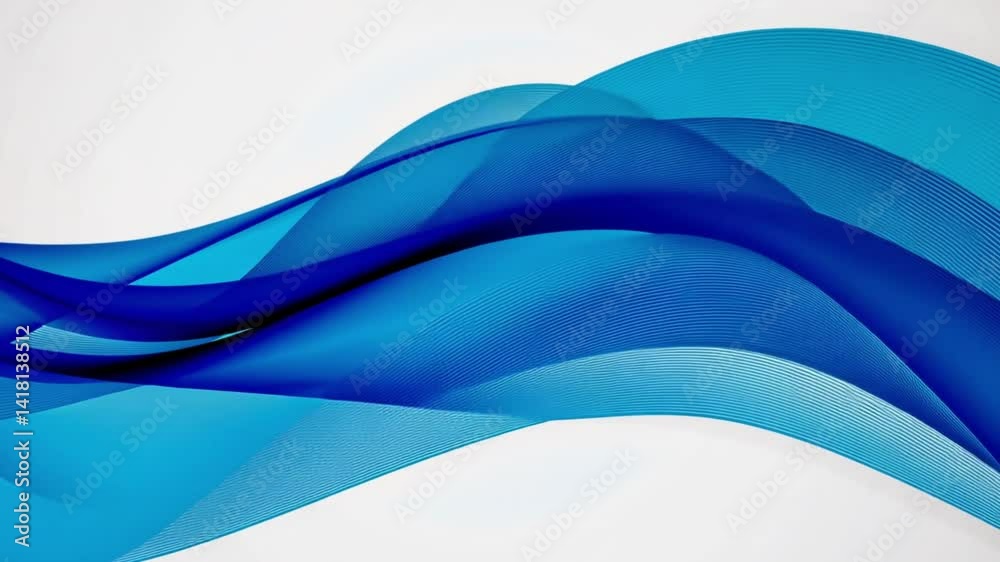 Abstract, flowing, azure waves on white background. Abstract, flowing, azure waves on white background.