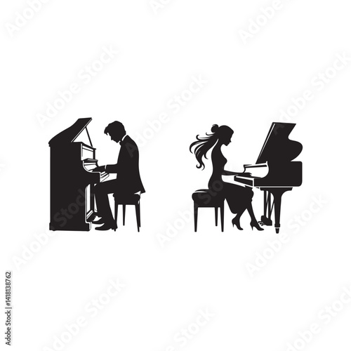 two pianists, a man and a woman