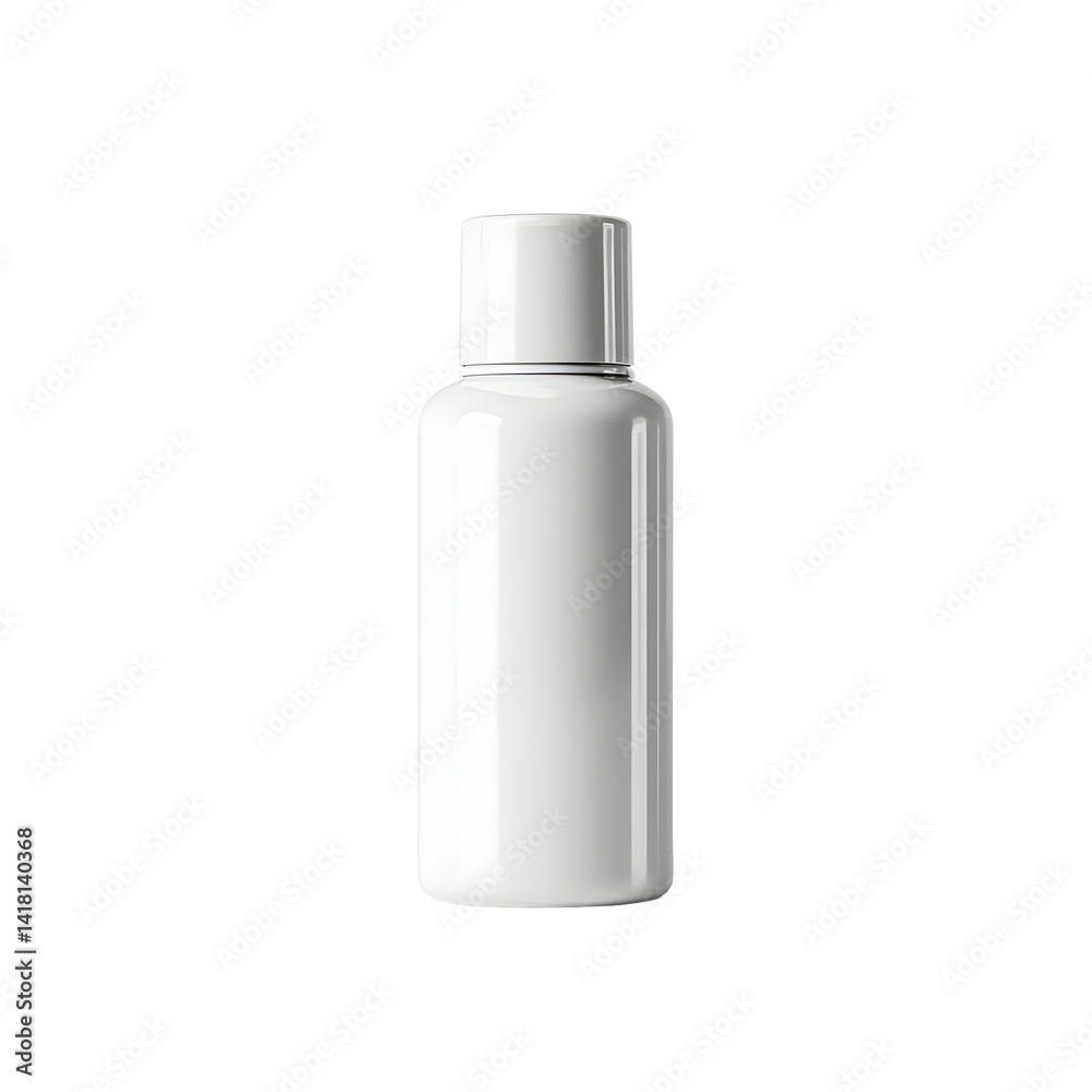 Minimalist white bottle on black backdrop. Suitable for cosmetics or liquid product packaging with a simple, clean aesthetic. Sleek design Minimalist white bottle on black backdrop. Suitable for cosmetics or liquid product packaging with a simple, clean aesthetic. Sleek design