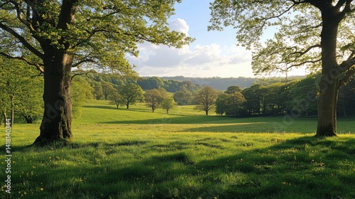 Colorful eggs in meadow