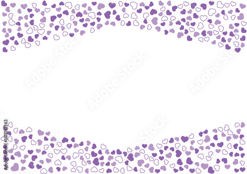 ハート柄の背景 紫系の3色 フチと単色 ハート