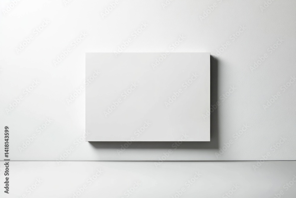 A blank white canvas hangs on a textured white wall, minimalist and clean. A blank white canvas hangs on a textured white wall, minimalist and clean.