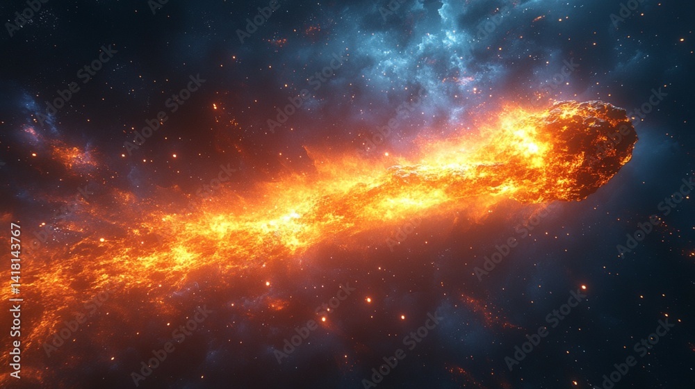 Obraz premium meteorite flying through the sky 