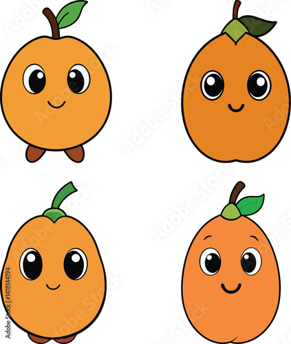 Cute sapodilla cartoon vector