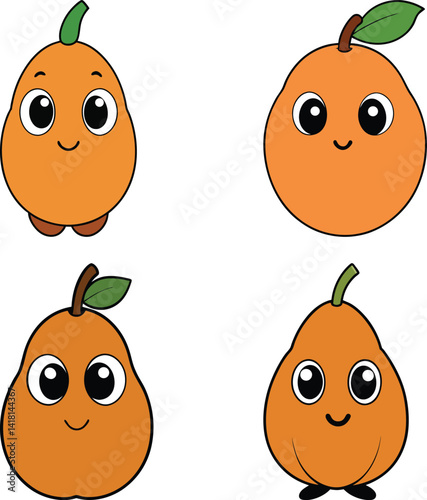 Cute sapodilla cartoon vector