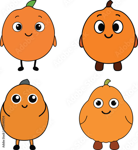 Cute sapodilla cartoon vector
