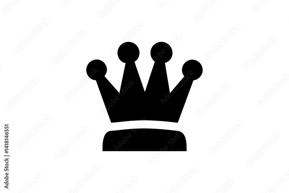Iconic crown symbol representing royalty and power in a minimalist style, suitable for various design applications