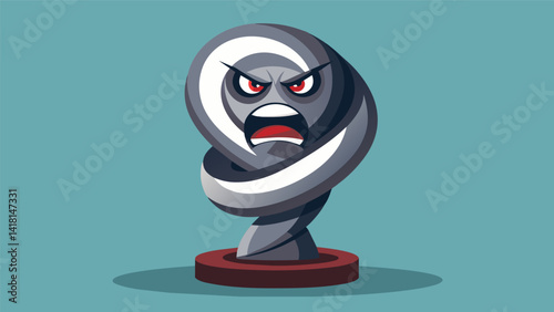 A twisted metal sculpture contorted and deformed mirroring the distorted emotions of anger.. Vector illustration