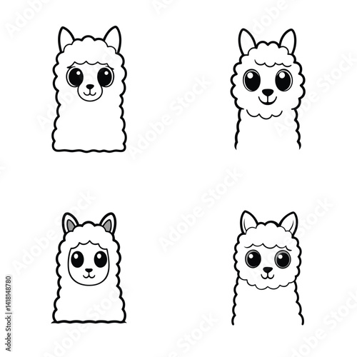 Llama head outline design